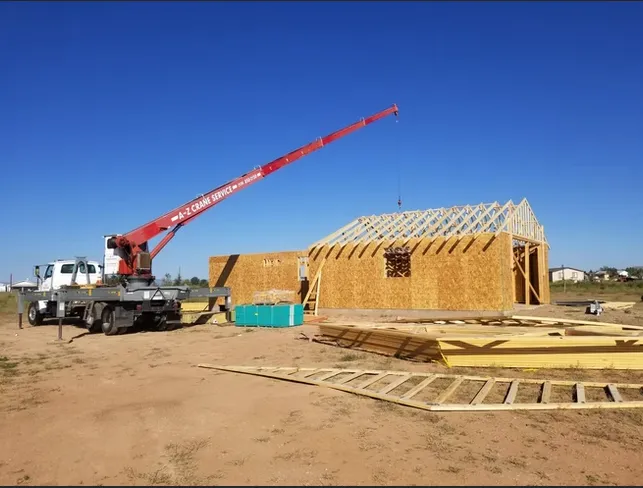 Wood framing in progress on new construction residential build in Phoenix AZ